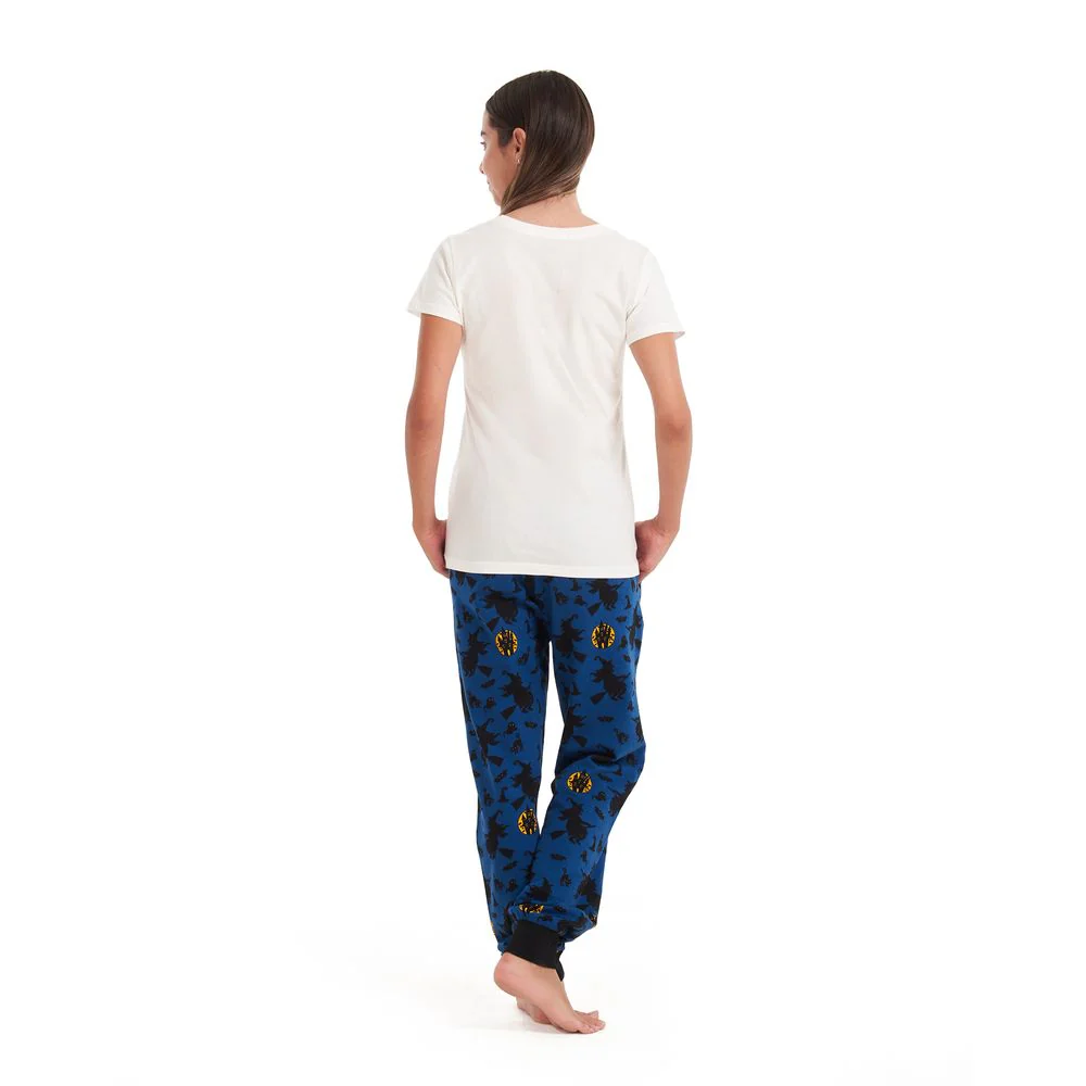 Women summer pajama set Off White T-shirt + Witches pants - Image 3