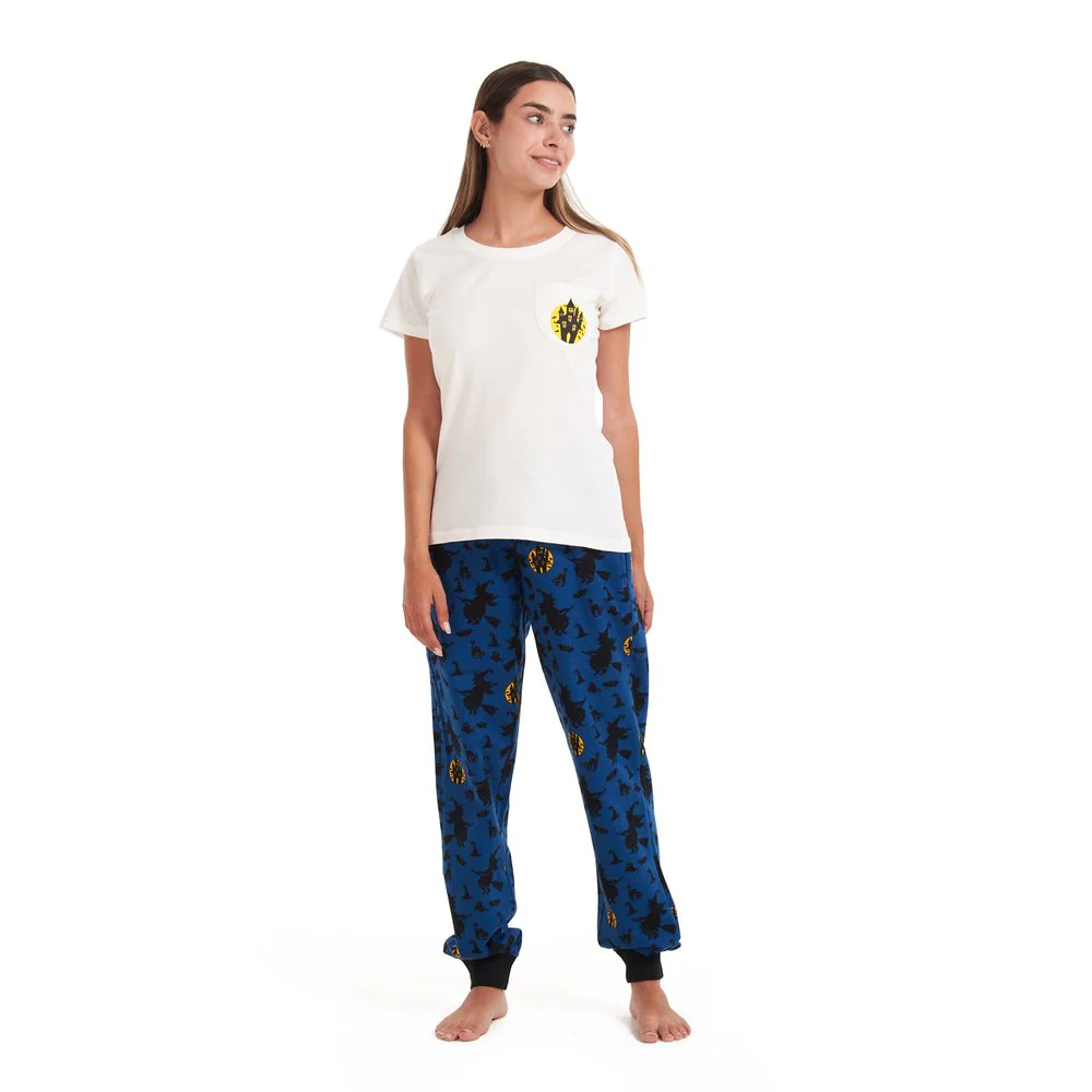 Women summer pajama set Off White T-shirt + Witches pants - Image 4