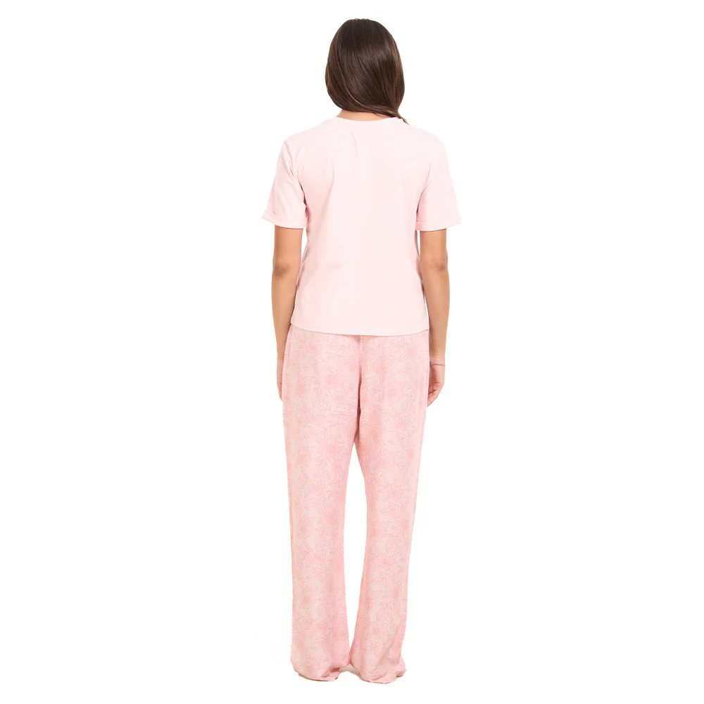 Women summer pajama set Rose Tee + Dahlia floral Pants - Image 5