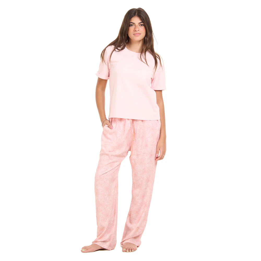 Women summer pajama set Rose Tee + Dahlia floral Pants - Image 6