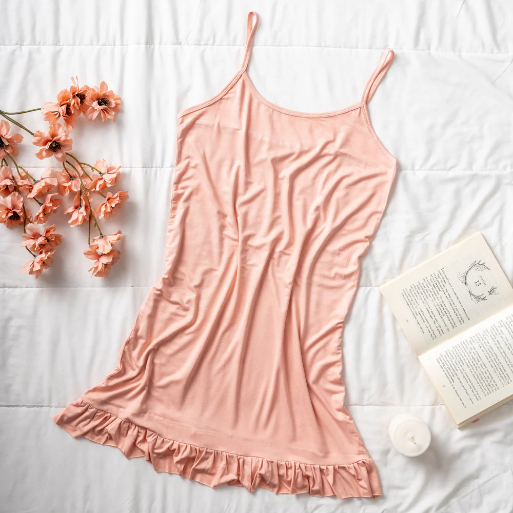 Women summer pajama Simon ruffles night shirt - Image 2