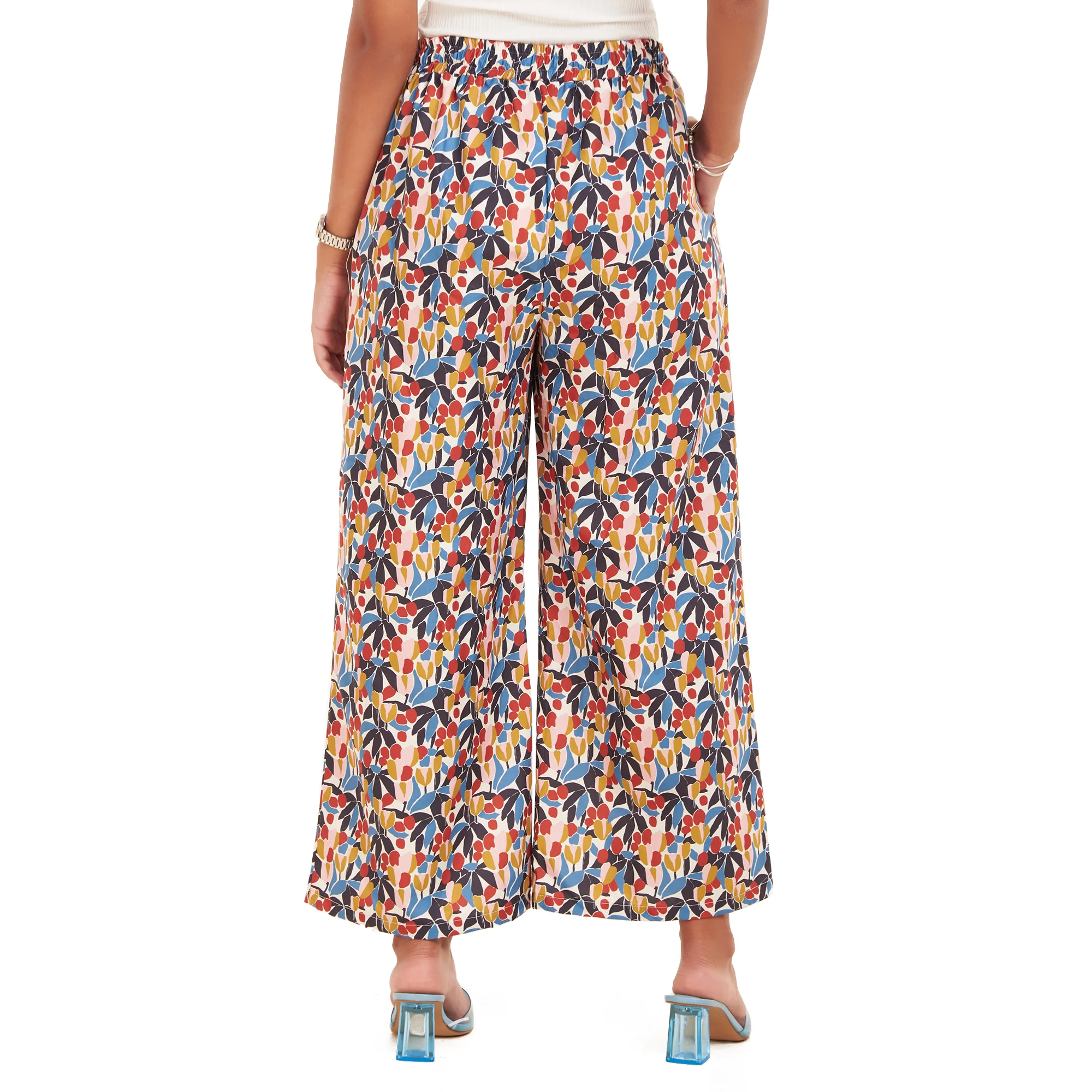 Women summer wide leg pants Blossoms - Image 4