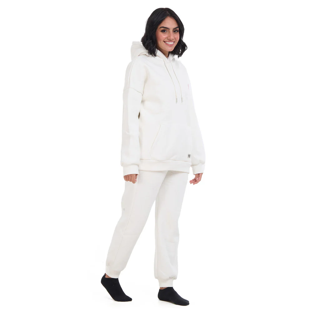 Women White Self Love Era Oversize Hoodie Set - Image 4