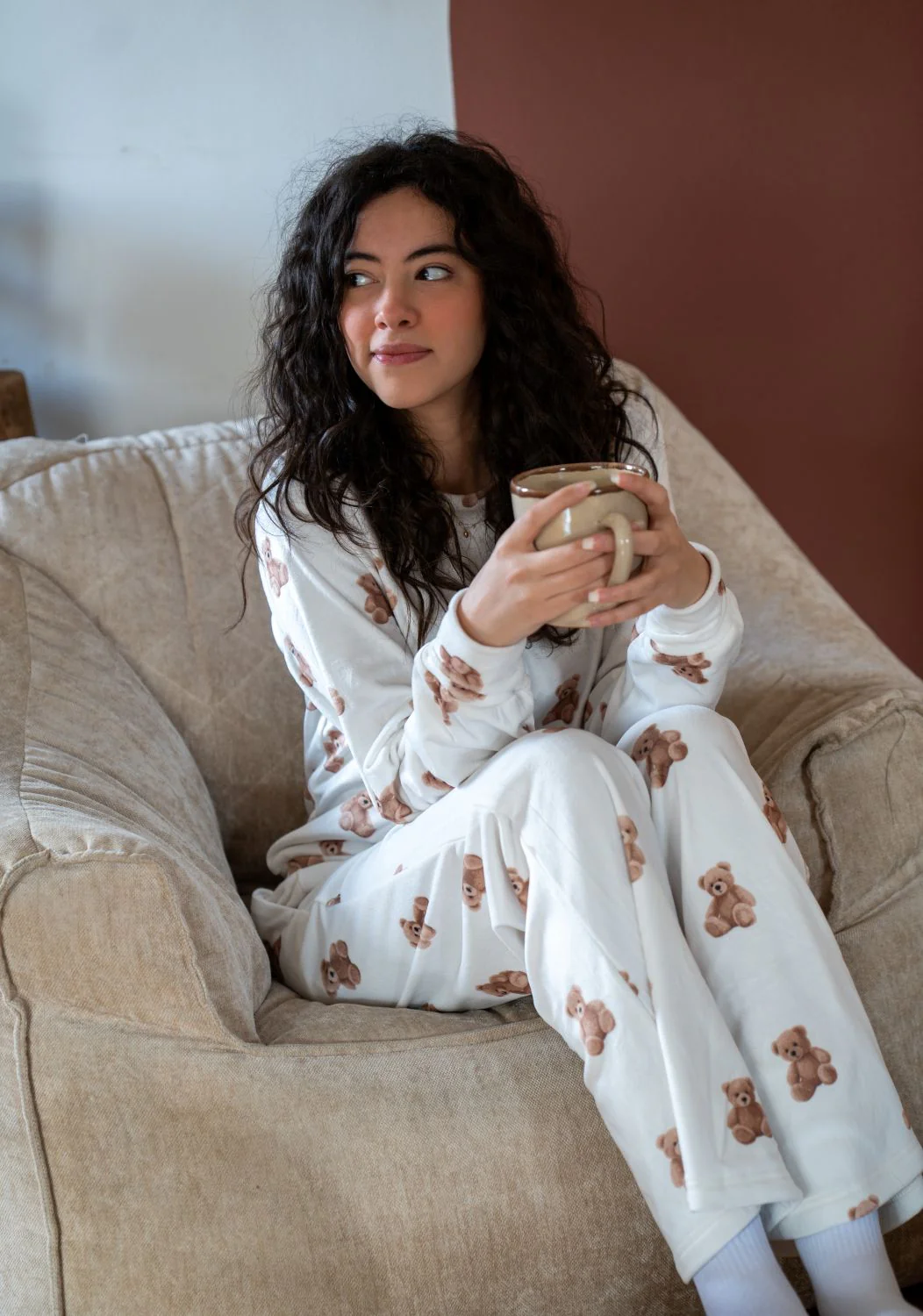 Women Winter Pajama Set Bear Top + Pants - Image 4
