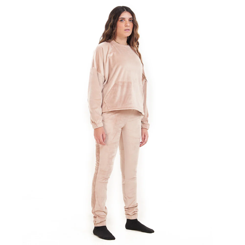 Women Winter Pajama Set Cafe Sweatshirt + Pants - Image 3