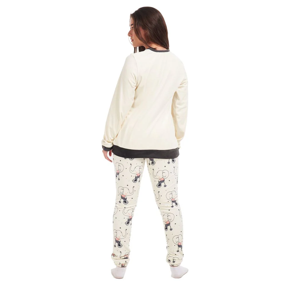 Women Winter Pajama Set Elephant Sweatshirt + Pants - Image 4