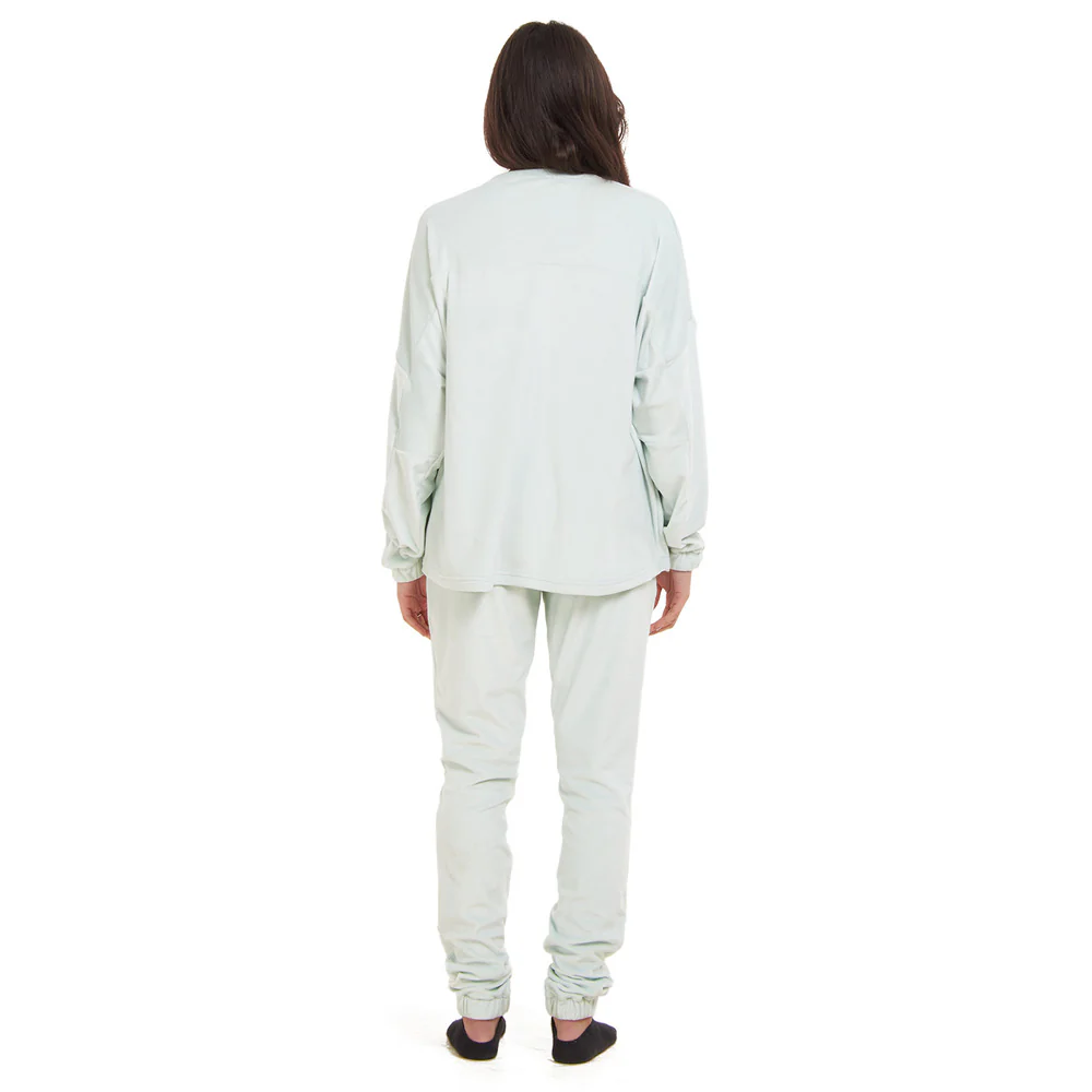 Women Winter Pajama Set Mint Sweatshirt + Pants - Image 3