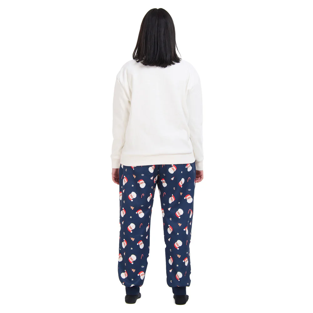 Women Winter Pajama Set Off White Sweatshirt + Pants - Image 5