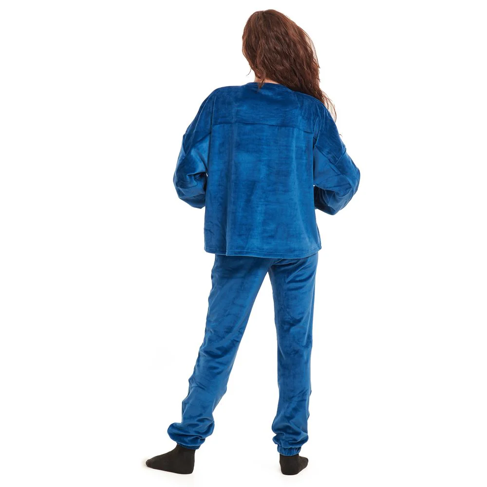Women Winter Pajama Set Petroleum Sweatshirt + Pants - Image 4
