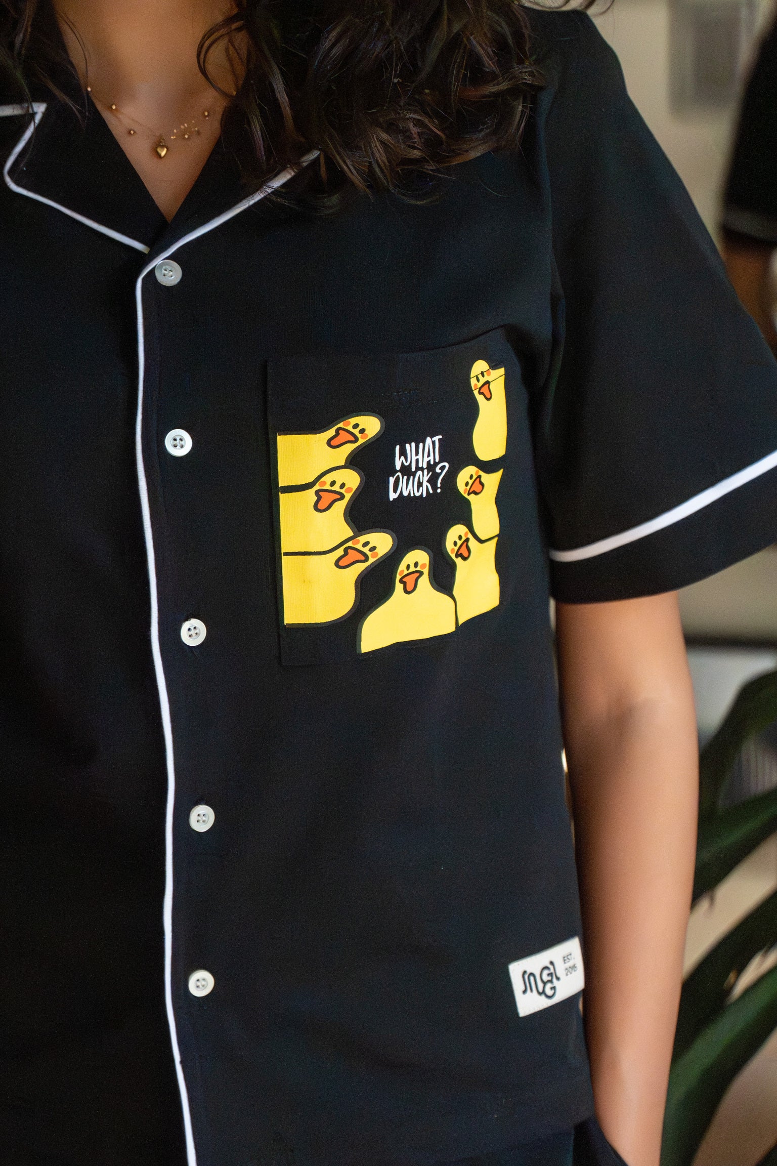 Women summer pajama set Black T-shirt + Pants - Image 3